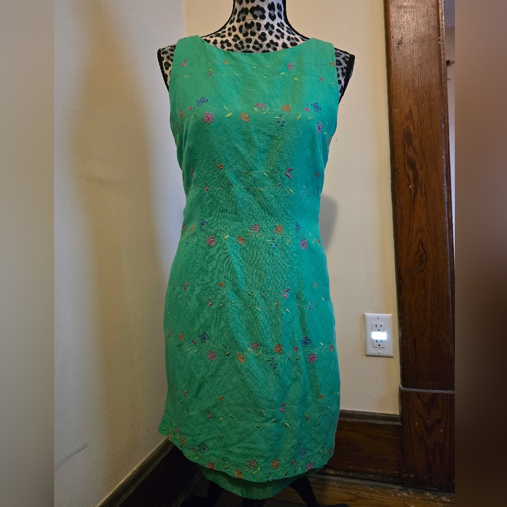 Jessica Howard Vintage Green Floral Dress